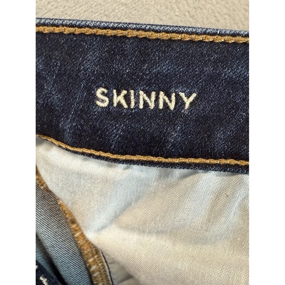 American Eagle Jeans Women's Sz 4 Long Mid‎ Rise Stretch Skinny Blue Denim - Picture 7 of 9